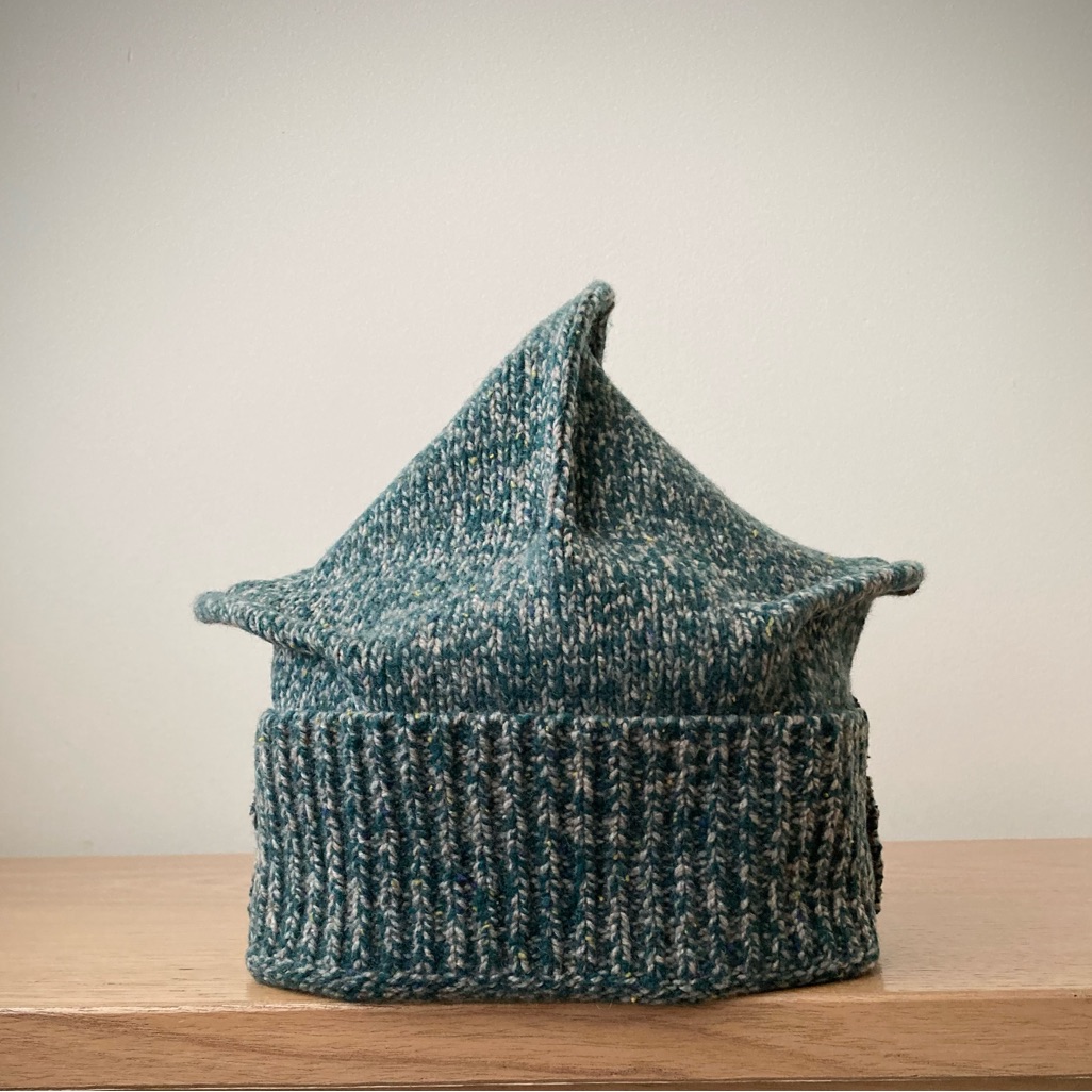Joodito Origami Crown Lambswool Sweater Hat Bucket Beanie Cloche Cap Dark Green